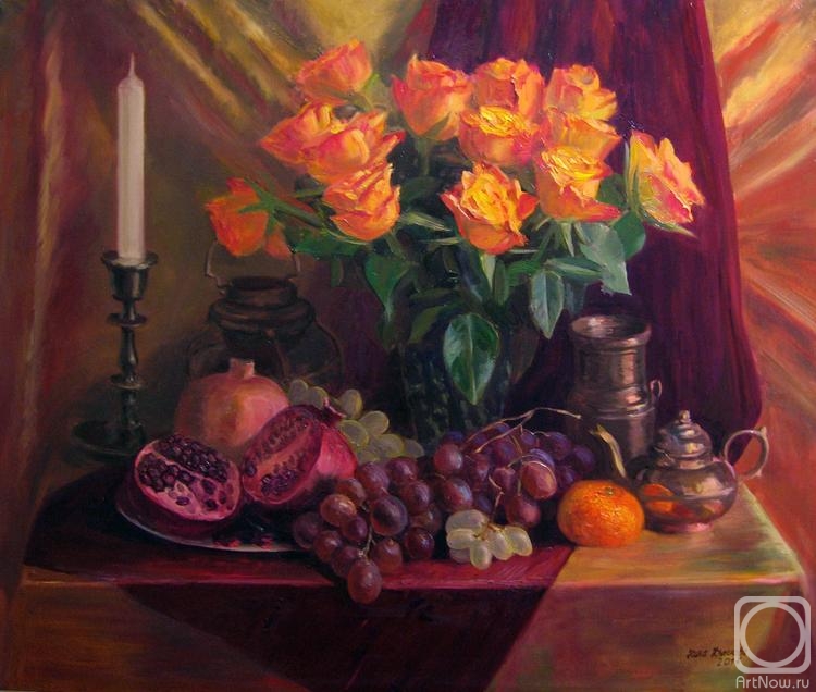 Krasnova Nina. Roses and pomegranates