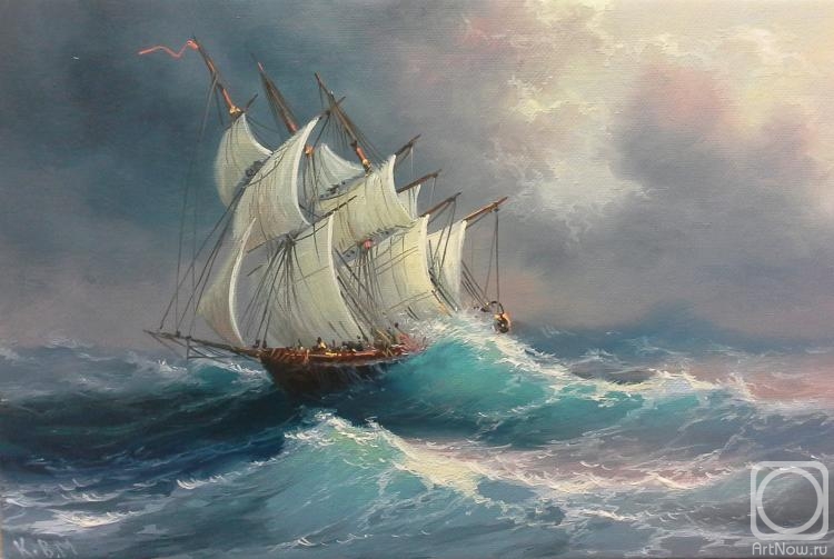 Koval Vladimir. Sailboat in the North Sea