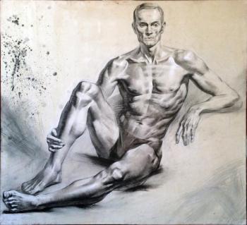Seated Nude posing (Human Figure Drawing). Abdullin Roman