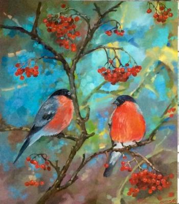 Late autumn and bullfinches