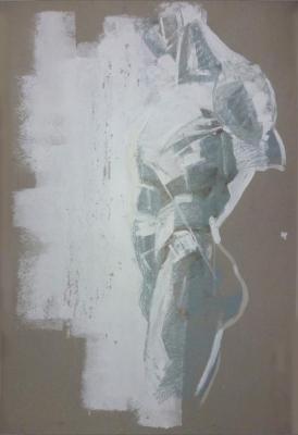 The gypsum figure against a white wall. Okhrimenko Anastasiya
