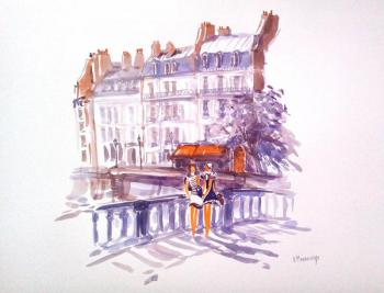 Картина «Девушки на мосту»