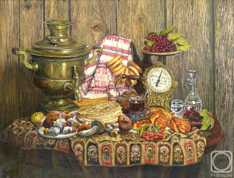 Panov Eduard. Still life with pancakes