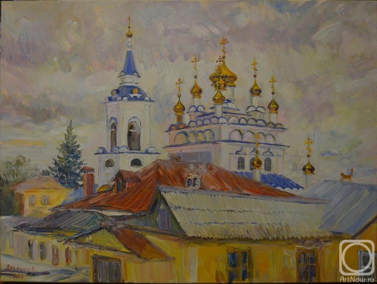 Deryabin Evgeniy. Okhtyrka temple in the spring