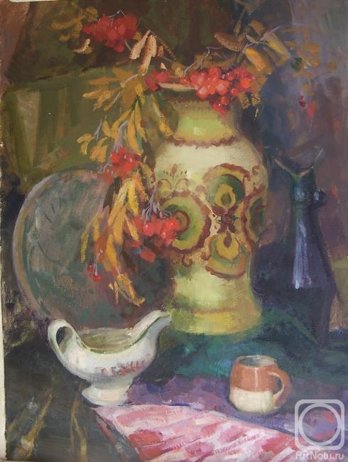 Korkishko Viktorya. The still-life with the yellow vase