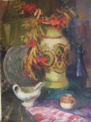 The still-life with the yellow vase