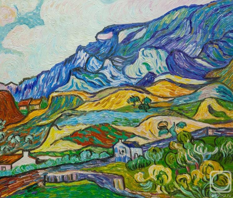 Vlodarchik Andjei. Copy of Van Gogh paintings. Alpilles, mountain landscape near Saint Remy