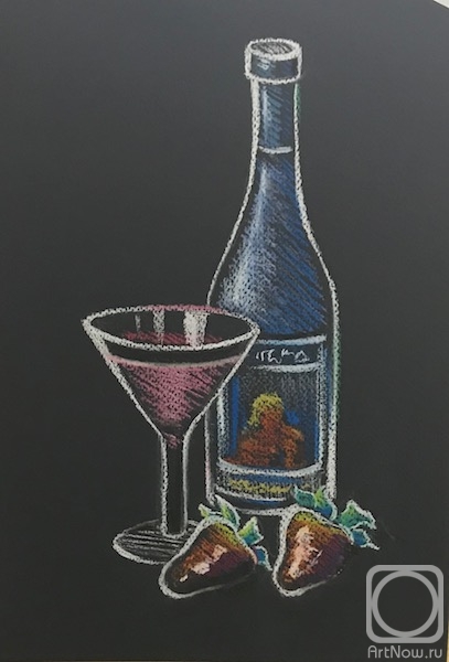 Lukaneva Larissa. Glass of wine (sketch)