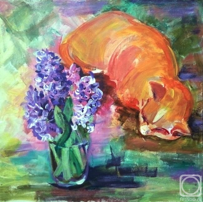 Kataeva Galina. Cats & flowers