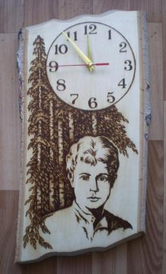 Wooden clock "Yesenin". Petin Mihail