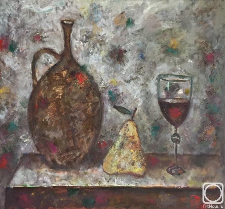 Bykov Sergey. A pitcher, a glass and a pear