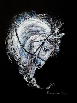 Spirit of Andalusia (White version) (Equestrian Portrait). Filchenkova Elena