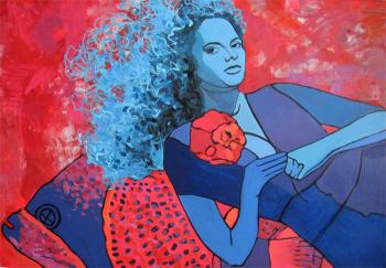 Contrasting composition with poppy