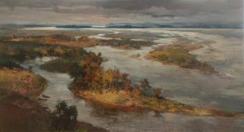 The Volga River flows
