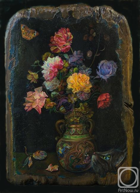 Sergeev Sergey. Flowers on a black background