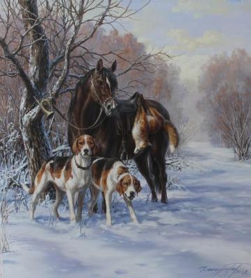 After the hunt (hounds). Danchurova Tatyana