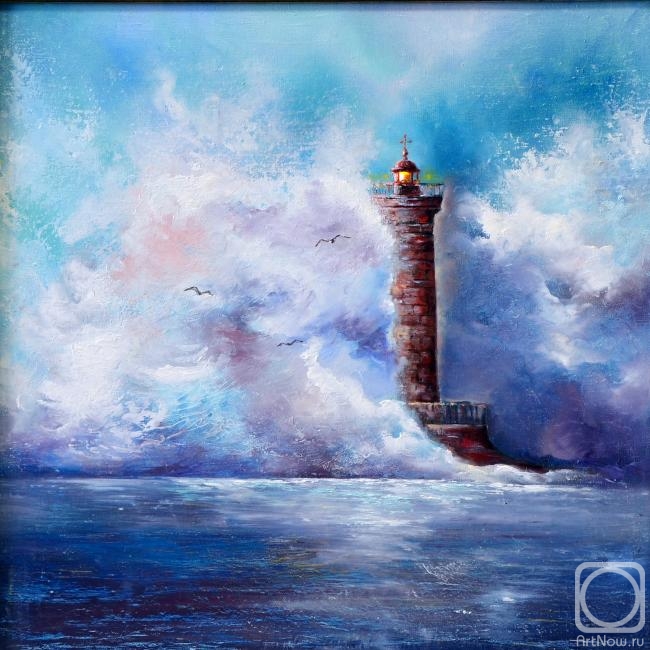 Chernova Helen. Lighthouse, waves