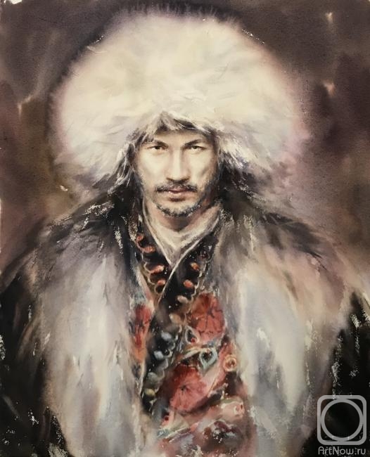 Gorbachevskaya Tatsiana. Men portrait in Kazakh traditional costume