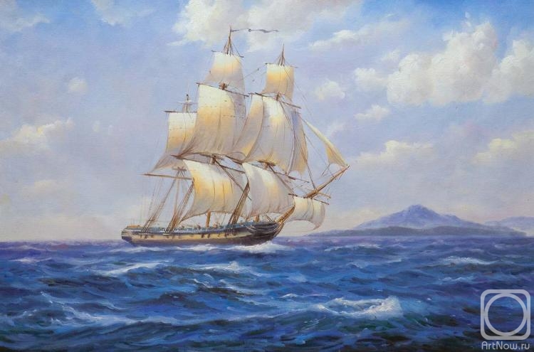 Lagno Daria. A free copy of the painting Derek Gardner (Derek Gardner) "Sailing ship, the Captain Horatio Nelson