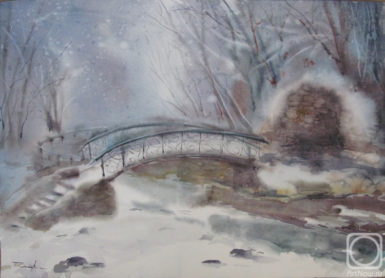 Sipovich Tatiana. Bridge "Ladies' Caprice" in winter. Kislovodsk