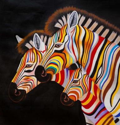 Multicolored zebras N7. Vevers Christina