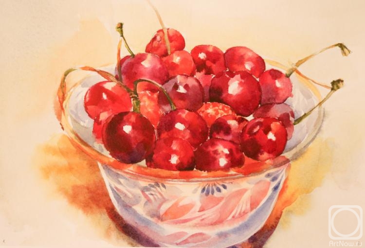 Pomazkova Viktoria. Cherries in a vase