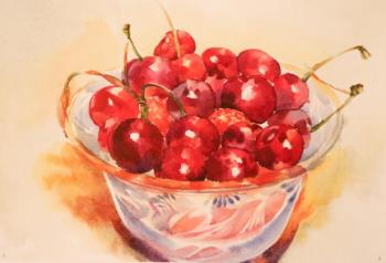 Cherries in a vase. Pomazkova Viktoria