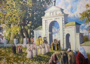 Entrance of the procession to the Velikoretsk Monastery. Svinin Andrey
