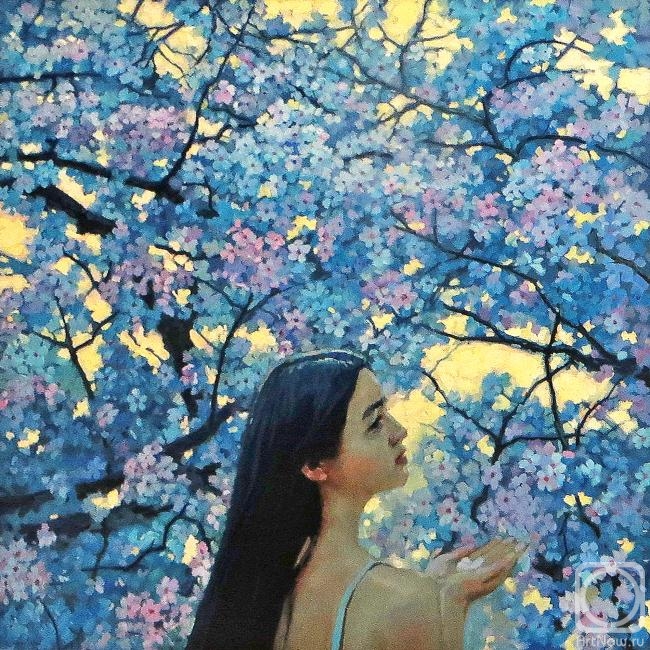 Девушка Весна» картина Волкова Сергея маслом на холсте — купить на ArtNow.ru
