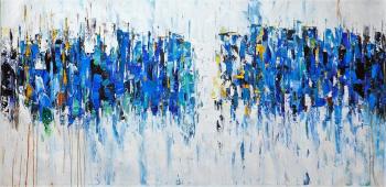 City by the water. Blue and white version. Vevers Christina