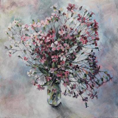 Pink bouquet (Flowers On A Light Background). Martynova Alexandra