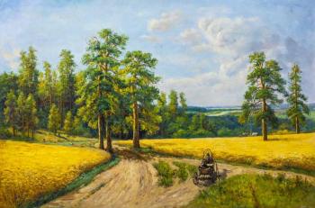 Copy of the painting by Ivan Shishkin on the edge of a pine forest