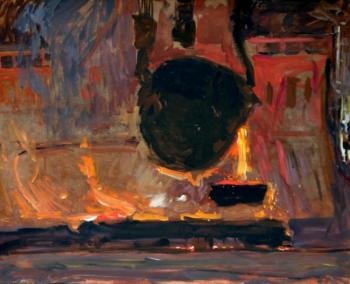 In open-hearth workshop