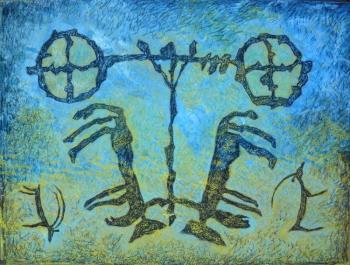 Chariot. From series "Petroglyphs of Mugur-Sargola". Sannikova Vera