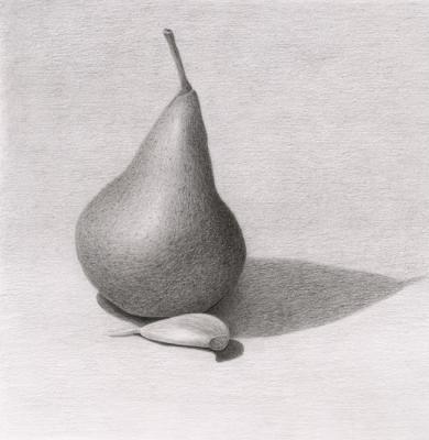 Green pear with garlic clove ( ). Rustamian Julia