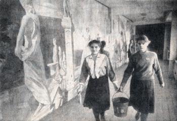 Mural Painting in Domodedovo School 3 Interior (Perspective View of 3-d Floor). Yudaev-Racei Yuri