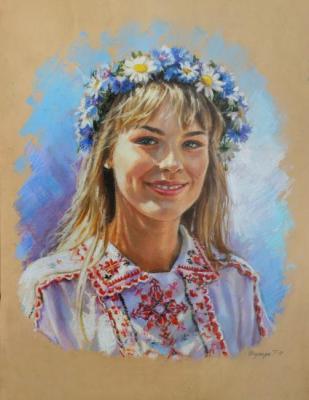 Portrait of the Girl in Ukrainian Costum (Folk Cotum). Deynega Tatyana