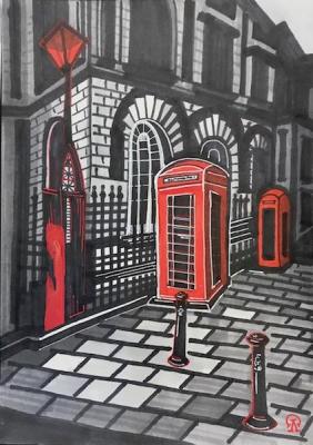 Telephone booth (sketch). Lukaneva Larissa