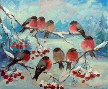 flock of bullfinches (). Gerasimova Natalia