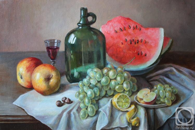 Norenko Anastasya. Still life with watermelon