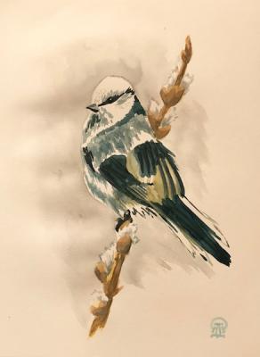 Картина «Акварельная птичка»