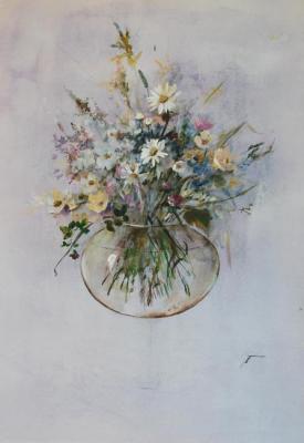 Bouquet in a round vase