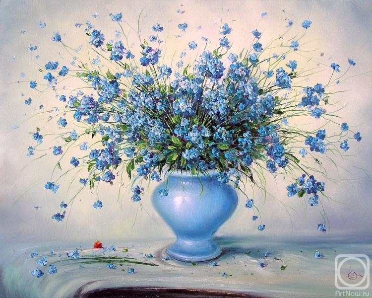 Generalov Eugene. Flowers in a blue vase