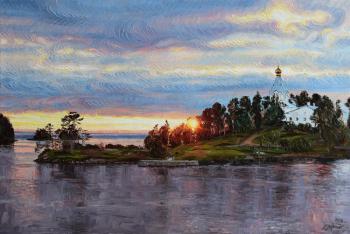 Nikolsky Skete in the rays of sunset. Krasovskaya Tatyana