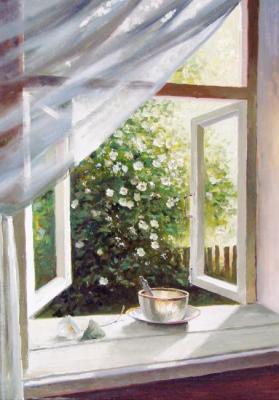 Window overlooking the garden. Grokhotova Svetlana