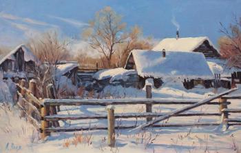 Winter village fence