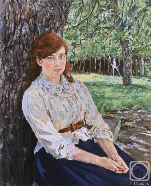 Deynega Tatyana. Copy from the painting by V. Serov "Girl Lightened by Sun"