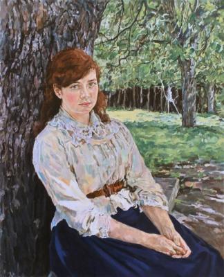 Copy from the painting by V. Serov "Girl Lightened by Sun"