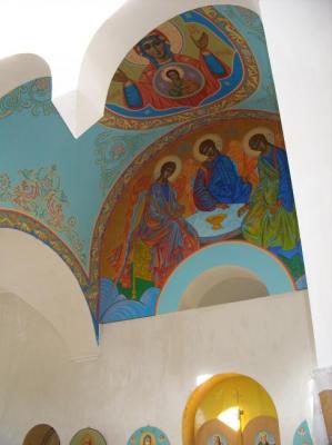 The Holy Trinity and the Sign. (painting of the Church of Peter and Paul, S. Free - Adygeya). Nesterkova Irina