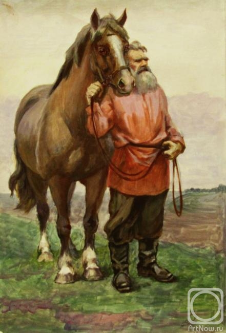 Serov Vasilyi. Man with horse